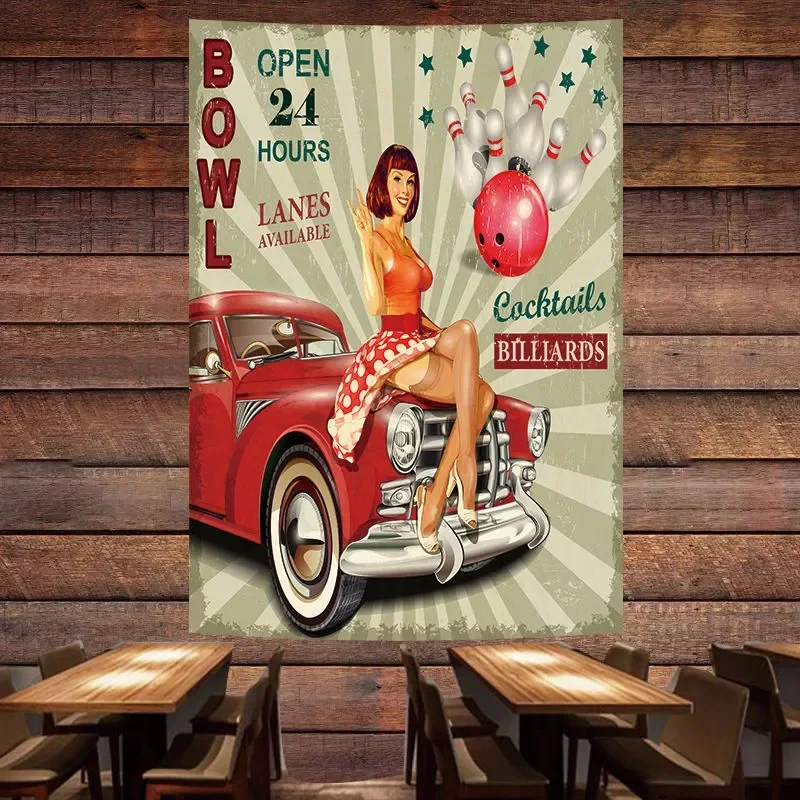 Auto Repair Shop Open - BOWL OPEN 24 HOURS Vintage Car