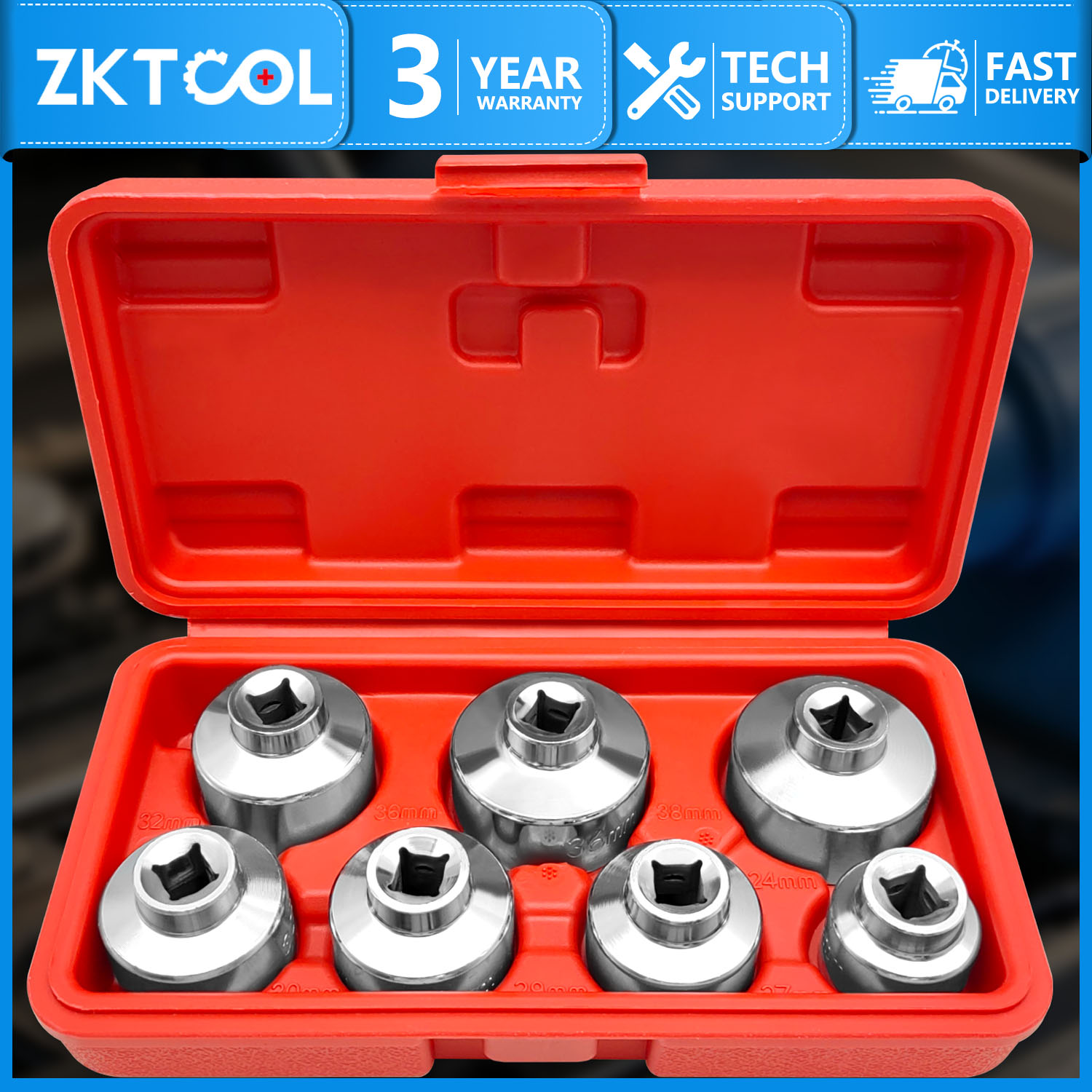 Oil Filter Wrench - 7-piece oil filter socket wrench set,