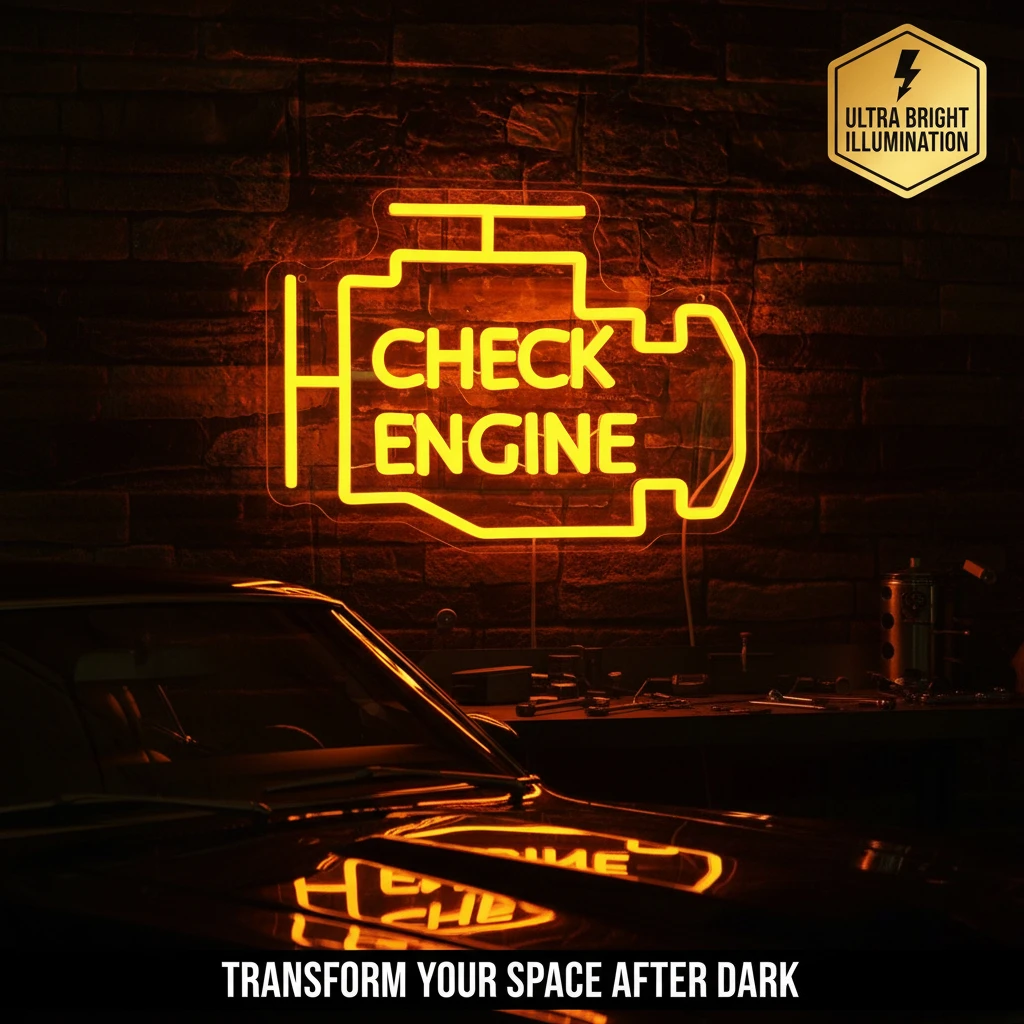 Check Engine  Neon LED Light – - Auto Repair Shop Open recension och pris
